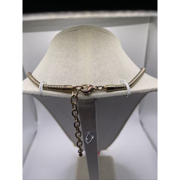 Ethnic Boho Bead Fabric Statement Necklace Fringe Tassel Earrings Gold Tone - Picture 8 of 10